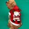 Kedi Kostümleri Köpek Noel Kostüm Yumuşak Peluş Kalınlaştırılmış Noel Baba Tasarım Kapüşonlu Küçük Orta Köpekler Kediler Komik Giysiler