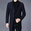 Mélanges de laine pour hommes manteau Long hommes mode veste à pois automne hiver vestes hommes en pardessus grande taille 3XL 4XL 230321