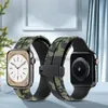 Silicone Camouflage Strap Bracelet for Apple Watch Series 8 7 6 5 4 3 SE Ultra Magnetic Snap Buckle Band 45mm 49mm