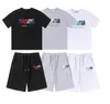 Men's T-Shirts Tracksuits Stock Trapstar T-shirt Embroidery Flocking Letter Men Women T Shirt Set Shorts SuitMen's 999