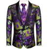 Herenpakken blazers hi-tie merk jacquard heren waistcoat set vest stroptie hanky manchetknopen slank fit bruiloft feestjack voor smoking mannen