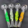 Wholesale 4inch Mini luminous Grow In Dark Glass oil burner pipe Cute octopus hand tube nail pipes for smoking