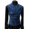 Coletes masculinos de camurça vermelha de camurça vermelha Man Brand Double Bastested Coloat Casual Flim sem mangas steampunk Gilet Homme 3xl 230320