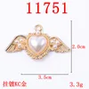 Charms 50pc Wholesale High Quality Fashion Gold Color Pearl Crystal Flying Wing Charm For DIY Hair Jewelry Accessories 230320