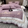 Ensembles de literie ensemble de draps en soie housse de couette drap de lit lumière luxe nu dormir