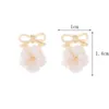 Charm 2022 Korean Summer New Trend Temperament Bowknot Women Earring Natural Shell Flowers Fashion Ladies Stud Earrings Jewelry Gift G230320