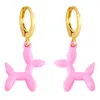 Voleaf koperen vergulde meisjesachtige zoete roze ballonhonden oorbellen voor vrouwen