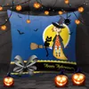 Pillow Set Of 1 Halloween Black Plaid Pumpkin Linen Encrypted Pillowcase Cover Sofa Satin White