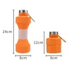 Borraccia da 650 ml Borraccia portatile da corsa per sport all'aperto con manubri Borraccia pieghevole in silicone creativa