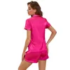 Damen-Nachtwäsche, rosa, kurzärmelig, 2-teiliges Pyjama-Set für Damen, Sommer-Nachtwäsche, Intim-Dessous, lässiges Schlaf-Set, Heimkleidung, Pyjama 230321