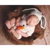 Kleidungssets 3pcs Set Baby Fotografie Kleidungsstücke Strick Kaninchen Hasen Neugeborene Kleinkindfoto Kostüme Langes Ohren Hemd Huthosen Outfits Z0321