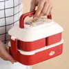 Lunch Boxes Kawaii Portable For Girls School Kids Plastic Bento With Compartments Microwave Food Storage Containers Picnic 230321