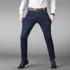 Herenbroek 2023 Luxe rechte zakelijke zakelijke casual mannen Hoge kwaliteit Designer Spring herfst Elegante mannelijke vrijetijdslang Lange formele broek