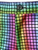 Men's Pants Rainbow Plaid Sequin Glitter Pants Men 70s Party Disco Dancer Singer Trousers Mens Nightclub DJ Stage Prom Pantalones Hombre 3XL 230320