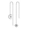 Cucciale per auricolare Iogou Star Moon 3mm 5mm VV VVS Orecchini a goccia a catena lunga per donne 925 Gioielli di fidanzamento originale in argento sterling 230320