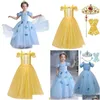 Christening Dresses Kids Clothing Cosplay Princess Costume Children Fancy Purple Navy Yellow Drop Delivery Baby Maternity Dhwxh