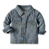 Jackets Top elegante garotos meninos meninos jeans casual falsa dois cardigãs casaco infantil crianças zíper de cowboy roupas de roupa