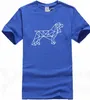 Мужские рубашки простые геометрические линии для собак Стильная повседневная хлопковая футболка с короткими рукавами