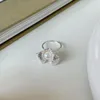 Cluster Rings Authentique Bijoux en Argent Sterling 925 Perle Dans La Fleur Anneau Ajuster TL J1636