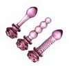 Nxy анальные игрушки Crystal Rose Penis Glass Men's Women's Gopt Bears Beads Masturbation Эротический экспердер взрослые секс -продукты простата 1125