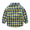 Kinderen shirts herfst winterjongens shirts shirts met lange mouwen katoen kinderen shirts voor jongens dik fleece warme plaid shirts bc400 230321