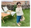 Kinderoverhemden zacht ademende meisjes blouse lente herfst vintage kanten shirt met lange mouwen voor peuter meisjes kleding kinderen jassen shirt tops 230321