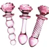 Nxy анальные игрушки Crystal Rose Penis Glass Men's Women's Gopt Bears Beads Masturbation Эротический экспердер взрослые секс -продукты простата 1125