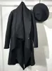 Men's Wool Blends PFNW Punk Darkwear Style Cloth Coat Black Turtleneck Slanted Placket Asymmetrical Overcoat Male Autumn Trend 12A1591 230320
