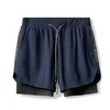 Men's Shorts 2023 new Summer new fashion men's shorts quick-drying 2-in-1 multi-pocket double-layer shorts fitness lace-up sports pants W0320