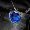 Chains Imitation Natural Tanzanite Sapphire High Quality Pendant Emerald Cut Heart Shaped Colorful Treasures To Attend Banquet NecklaceChain