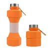 Bouteille d'eau Portable de 650ml, pour course en plein air, Fitness, haltère, sport, tasse d'eau pliante créative en Silicone