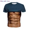 Men's T-Shirts Men's T-shirt Summer Funny Body Six-pack abs Musc T Shirt Camisetas Hombre 3D Print Fake Short Seve Fitness Shirt Streetwear 0321H23 0322H23
