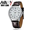 Wristwatches Nary Top Brand Watch Fashion Casual Men Watches Leather Band Auto Date Quartz Clock Montre Homme Relogio Masculino