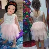 Vestidos de niña Vestidos de verano para niñas pequeñas Flor de encaje Ropa de malla para niñas pequeñas Vestidos de tutú de tul para niñas Vestidos de fiesta de bodas de princesa W0314