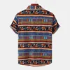 Casual overhemden voor heren Herenmode Hawaiiaans Kleurrijk Etnisch Tribal Bloemen Geometrische print Overhemd met knopen Camisas De Hombre 2023 Tops