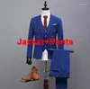 Abiti da uomo 2023 blu primaverile abito a 3 pezzi in 3 pezzi UK Man Doppio petrolio a doppio petto Custuize Blazer Blazer come regalo