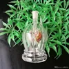 水ギセル透明な丸い腹煙ガラスガラスのガラスボングアクセサリー、ガラス喫煙パイプカラフル