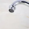 Mutfak muslukları cilalı krom pirinç duvara monte edilmiş banyo lavabo musluk döner spout mikser musluk çift seramik kolları kollar mnf566