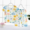 Clothing Sets Summer Children Sleepwear Boys Suits Breathable Home Clothes Girls Pajamas Quickdrying Baby Kids Shortsleeved Clothing Set Z0321