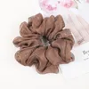 Donne coreane Extra Large Elegante Chiffon Elastici Fascia per capelli Tinta unita Scrunchies Cravatte per capelli Lady Ponytail Hold Accessori per capelli