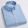 Casual shirts van heren van hoge kwaliteit heren Oxford Casual shirts Leisure Design Plaid heren sociale shirts 100% katoenen korte mouw heren shirts 230321