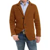 Herentruien Herfst Verkoopt Mens Sweater Coat Solid Color Turn Down Collar Cardigan Casual Suit jas Mode kleding