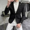 بدلات للرجال Blazers بالإضافة إلى حجم 4XL-M الخريف Deerskin Velvet Jackets Blazer 6 Color Men Business Blazers Hommes Disual Wedding Tuxedo Suit Coat 230320