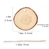 Party Decoration Christmas Ornaments Wood DIY Small Wooden Discs Circles Painting Round Pine Slices w/ Hole n Jutes