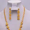 Collier Boucles d'oreilles Set Nigerian Dubaï Mariage nuptial de fleur africaine Gold Couleur Bijoux Femmes Girl Girl Gift