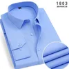 Chemises décontractées pour hommes Vêtements d'été pour hommes Chemises sociales à manches longues pour hommes Chemise à rayures bleues sans repassage Salopette Chemises élégantes pour hommes Chemise masculine pour hommes 230321