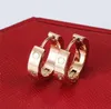 Titanium steel stud love earring for woman exquisite simple fashion C diamond ring lady earrings jewelry gift With bag