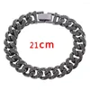 Charm Bracelets Hip Hop Crystal Rhinestone 12mm Cuban Chain Fashion Men's Bracelet Miami Rapper Full Wholes