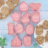 Stampi da forno 10 pezzi / set Taglierina per biscotti in plastica di Pasqua Uovo Pulcino Biscotti e goffratori Strumenti per timbri per la festa