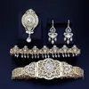 Свадебные ювелирные украшения наборы Sunspicems Chic Algeria Bride Jewelry Sets 18K золотой цвет кафтана кафтан бруш Брош прическа для волос Марокко Женские свадебные подарки Bijoux 230320